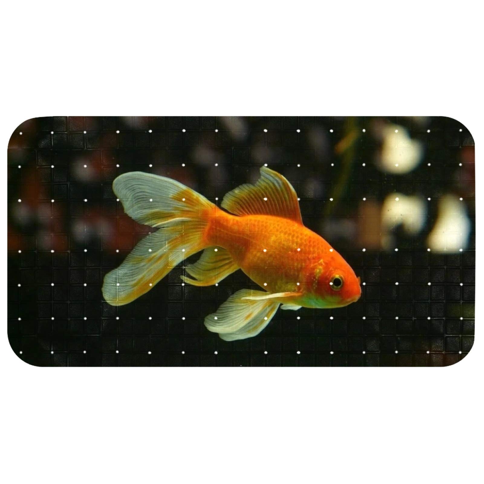 Tapis de bain antidérapant enfants Bennigiry ventouses douche bébé poisson rouge