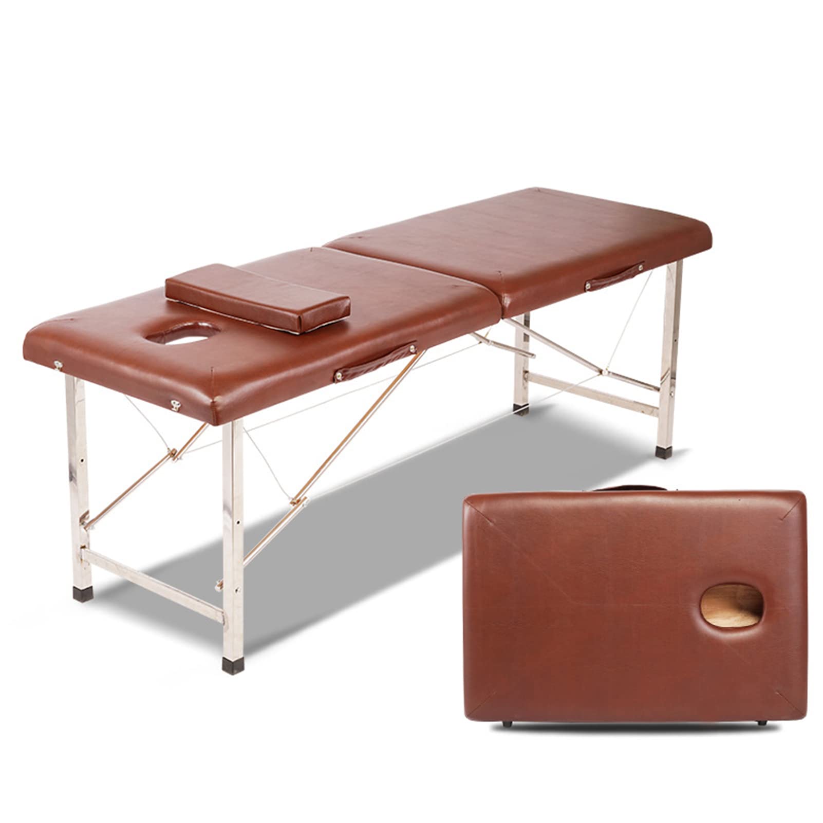 Lettino da massaggio portatile professionale a 2 sezioni, pieghevole, per terapia Reiki e trattamento del salone di bellezza, per tatuaggi, spa, facile da riporre e trasportare, ideale per uso