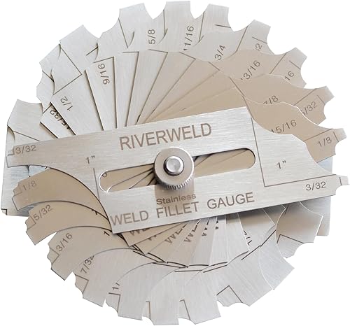 Miniatura 10 de RIVERWELD Juego de soldadura de filete de 7 piezas calibre RL calibre de profundidad prueba de inspección de soldadura cubital métrico y pulgadas