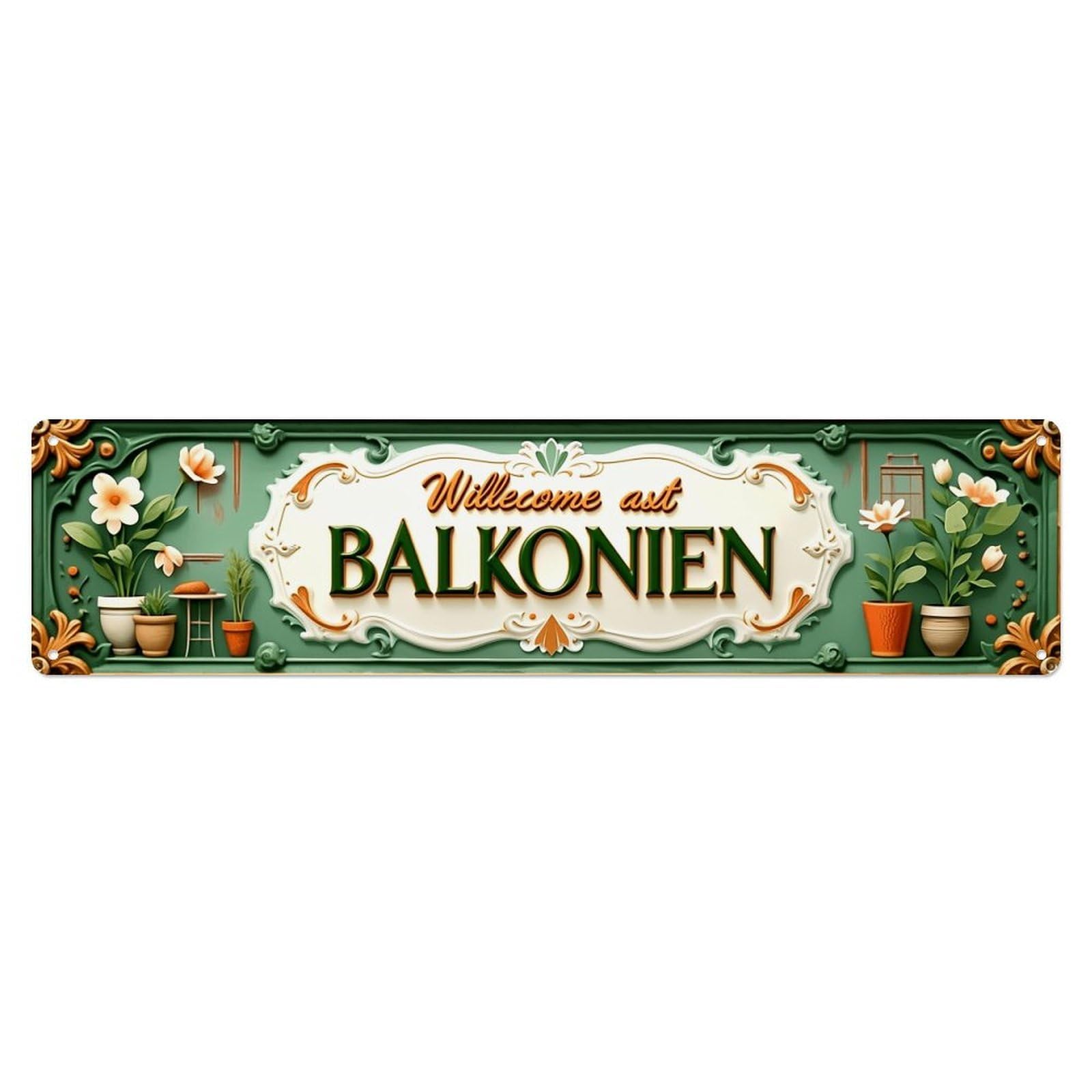 Floral Decorative Sign Pattern Metal Tin Sign Plaque
