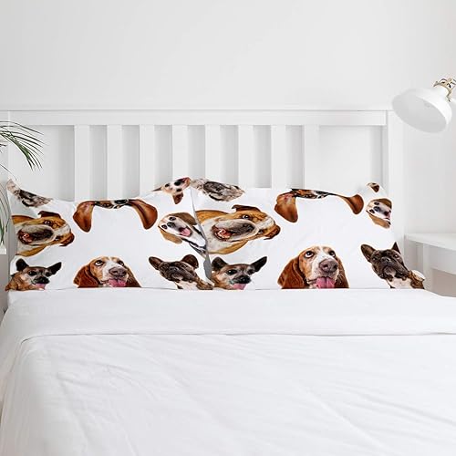 Miniatura 4 de Juego de funda de edredón tamaño matrimonial de 3 piezas conjunto de ropa de cama suave con cierre de cremallera y lazos en las esquinas 1 funda de