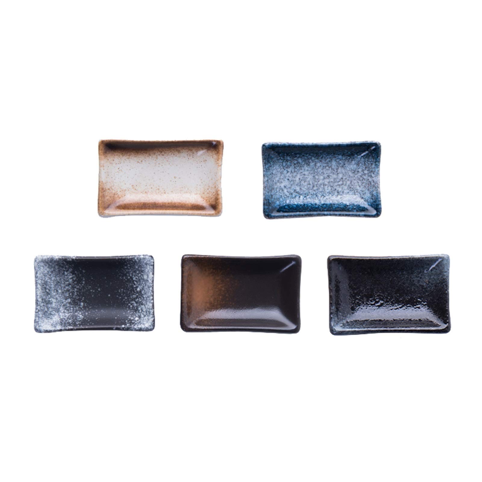 assiette snack 5 pack Sauce de style japonais - DIP Bols Côté Plaque Plats plats en céramique Mini Ramekin Idéal pour Sauce de soja, Ketchup, Assaisonnement plateau snack