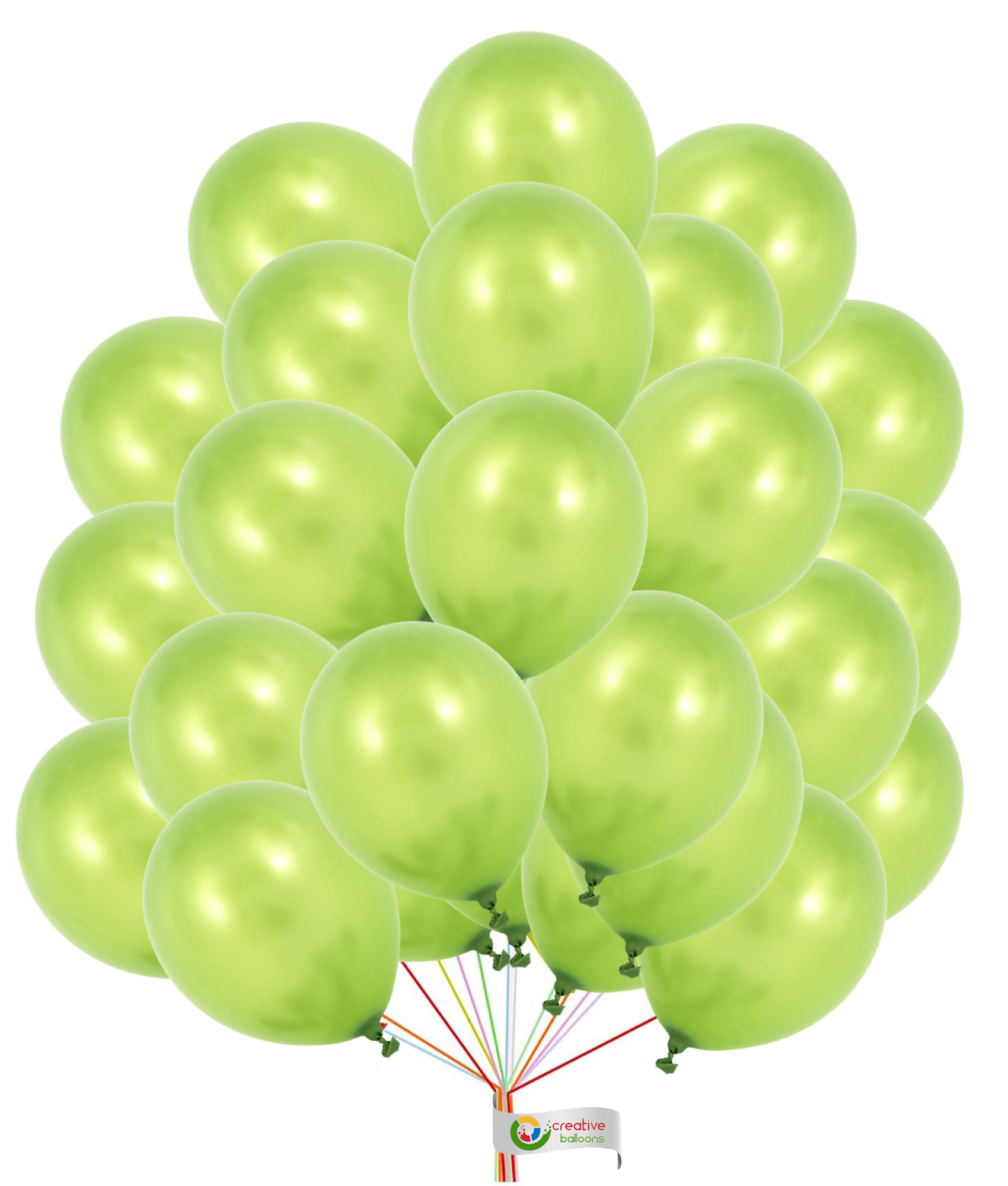 creative balloons Metallic Light-Green Balloons 5 inch Bright Colorful Metallic Balloons Happy Birthday Decorations Wedding Engagement Christmas Party Balloons 100 Pack