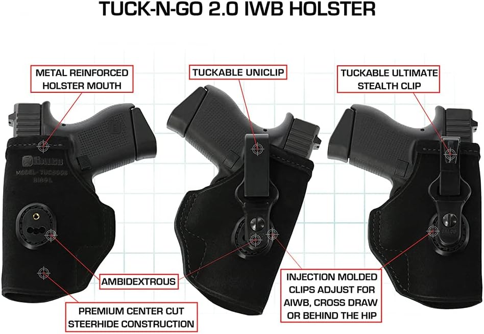 Galco International Tuck-N-Go Inside The Pant Holster Compatible with Glock 43 S&W Shield,Blue,GALTUC652B