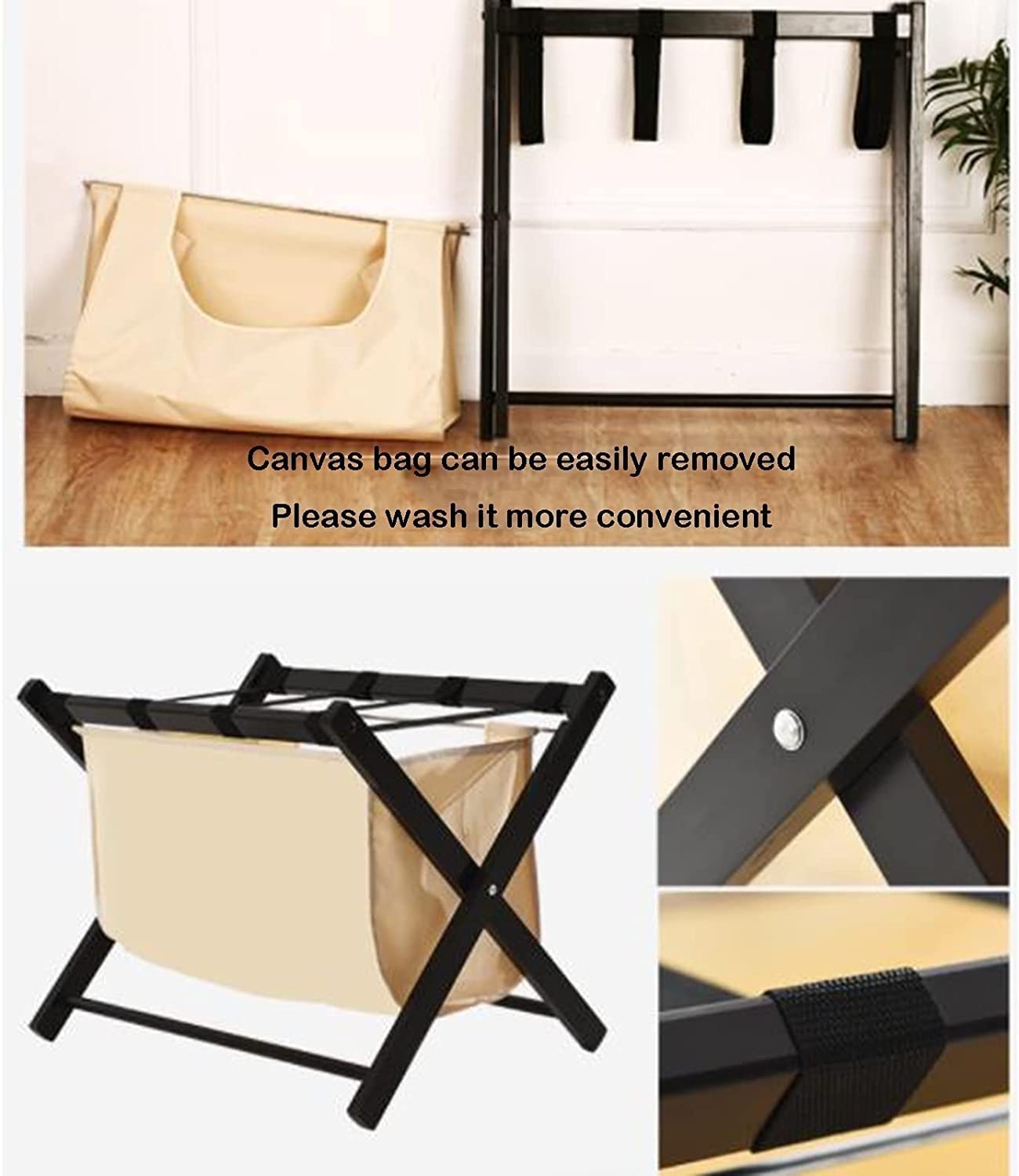 2 Stück Gepäckträger Mit Stofftaschen, Faltbare Kofferhalter, Aufbewahrungstaschen Für Kleidung, Boden-Reisetaschen-Organizer, Für Hotels, Schlafzimmer, Gästezimmer, 24,8 X 13,4 X 19,7 Zoll Bod