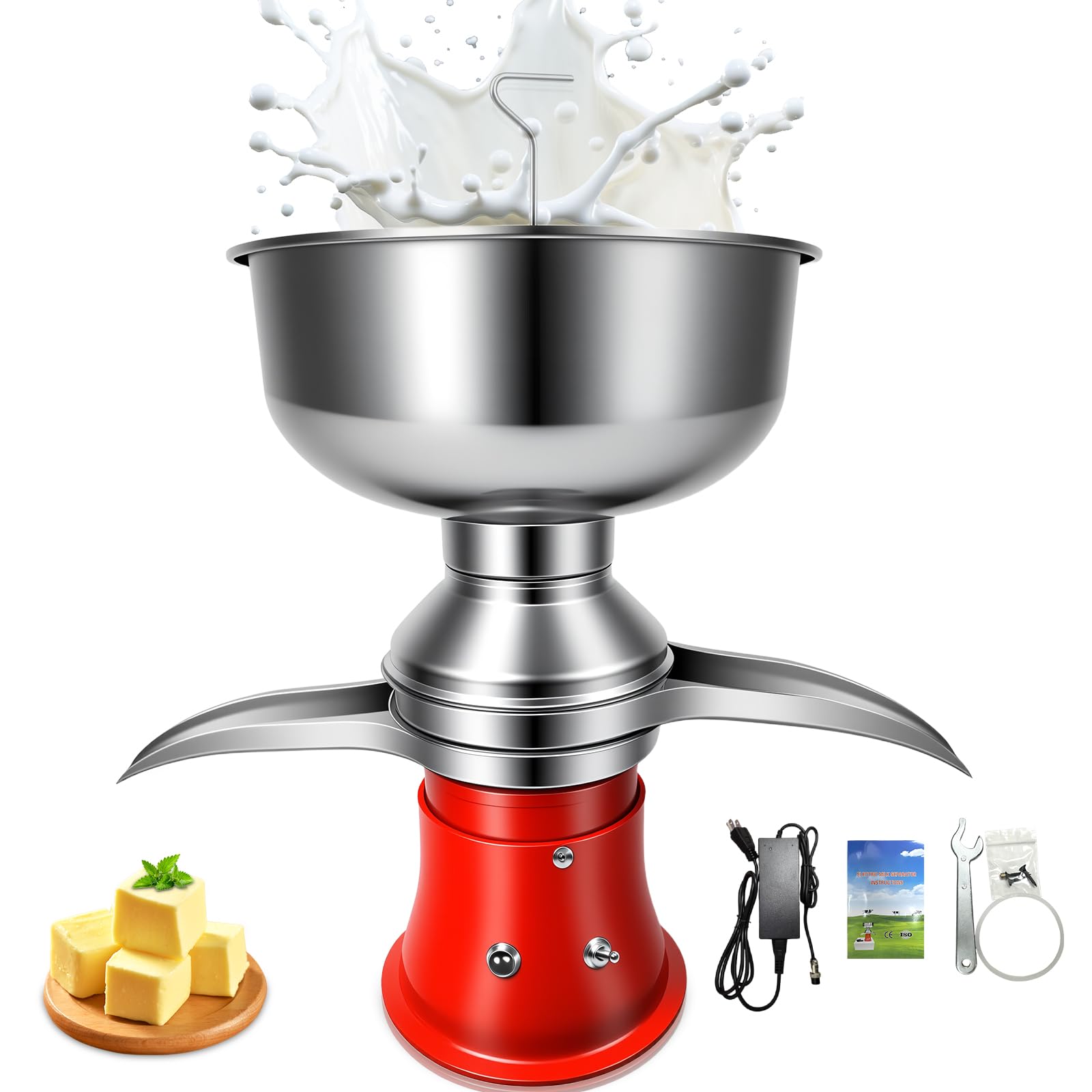 Photo 1 of Milk Cream Centrifugal Separator Machine, Electric Stainless Steel Dairy Cream Separator For Goats Raw Milk, High Efficiency Extractor For Home Farm Use