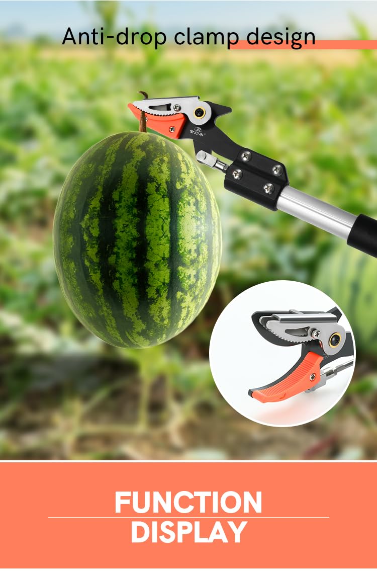 Sekator do drzew, sekator do drzew o dużym zasięgu teleskopowy, zbierak do owoców z obrotową głowicą ostrza, sekator do pił na wysięgniku z lekką aluminiową wysuwaną rączką do precyzyjnych n