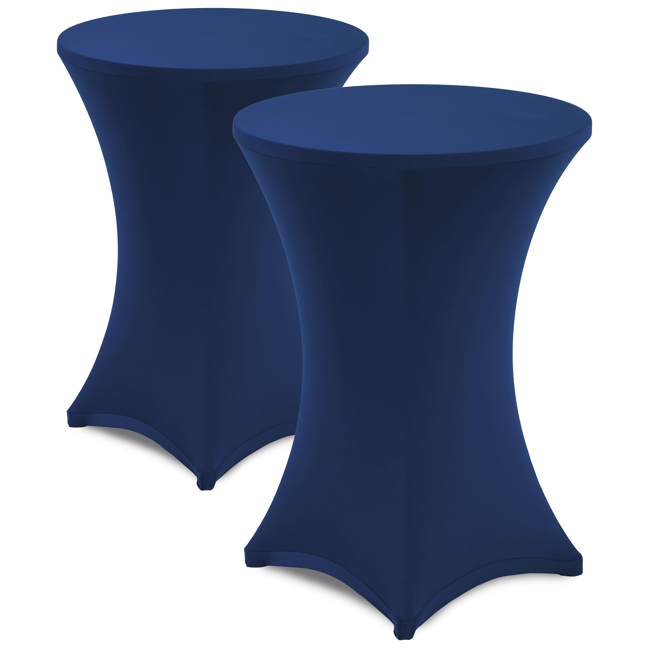 Housse pour mange-debout pas cher nappe stretch Diana bleue Ø80 table haute mange debout