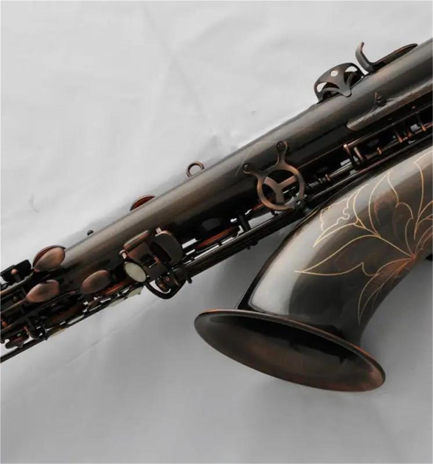 Profesjonalny Antyczny Saksofon Tenorowy Bb Instrument Dęty Drewniany Zestaw Saksofonowy