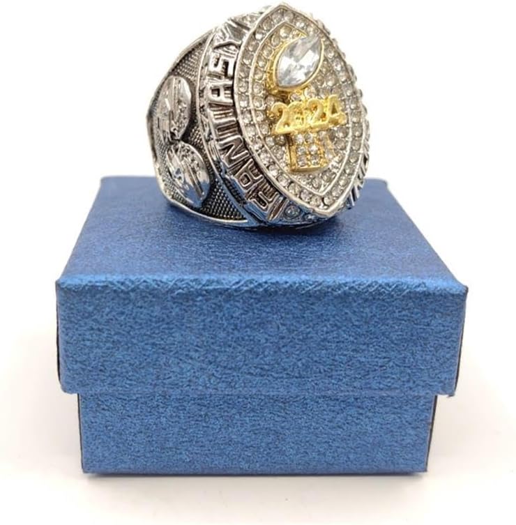 Miniatura 6 de Premio personalizado de los anillos de trofeo del campeonato de la Liga de Fútbol de Fantasía 2024 (plata, 13)