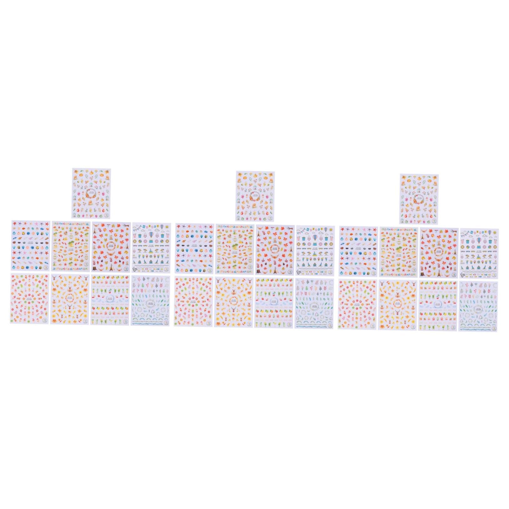 BESTYASH 3 Set Adesivi Unghie Autoadesivi Stickers Con Foglie Decorazioni Per Manicure Te Facili Applicare Per Unghie Gel 9 Fogli*3