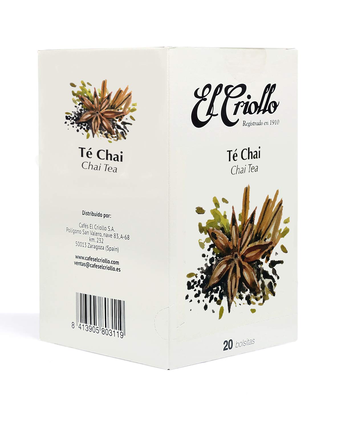 El Criollo Infusión Té Chai Gourmet Pack 2x20 40 Bolsitas