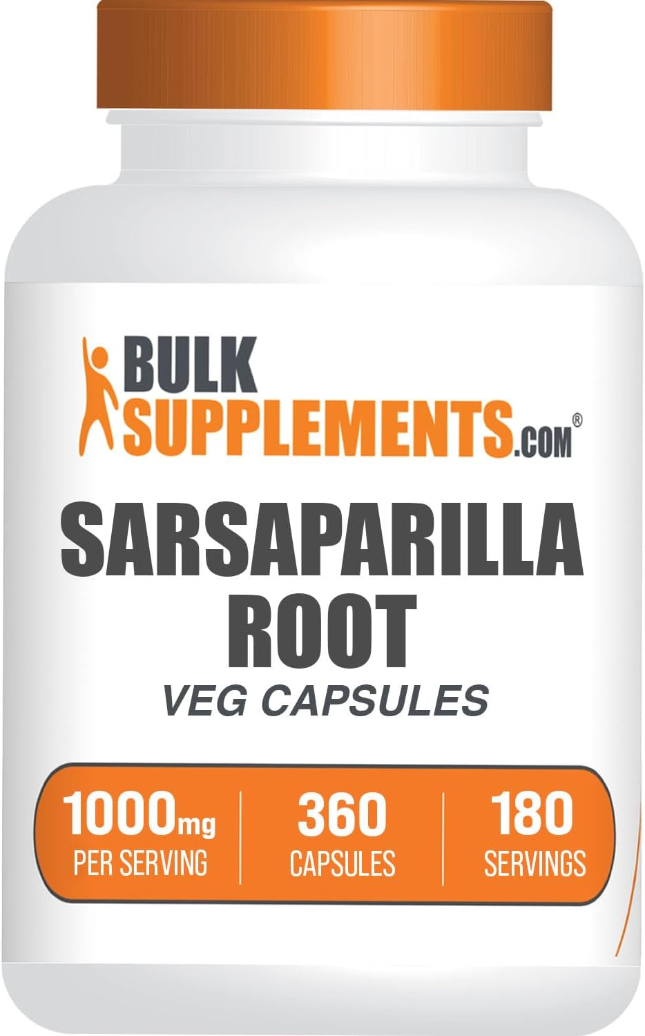 BulkSupplements.com Sarsaparilla Root Extract Capsules - Sarsaparilla Supplement, Sarsaparilla Root 1000mg, Herbal Supplement - Gluten Free, 2 Capsules per Serving, 360 Count (Pack of 1)