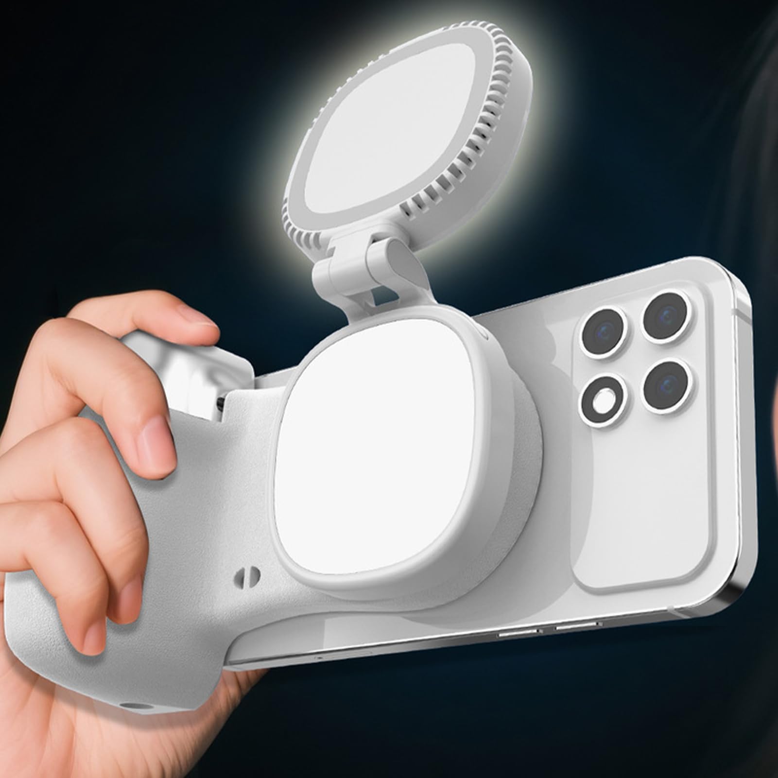Maniglia Della Fotocamera Del Telefono Cellulare Supporto Selfie Magnetico Rotante | Manico Grip con Luce Per Vlogging Feste Studio Palestra