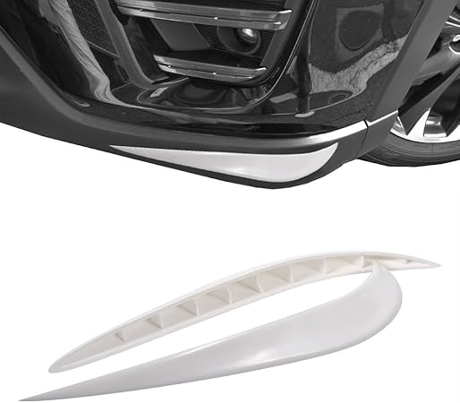 Amazon 2点セット バンパー プロテクター フロントスポイラー 汎用 スポイラー カナード バンパーガード バンパー ガード バンパーモール 車用バンパー保護 フロント モール エアロガード 傷ガード 車傷防止 簡単設置 ホワイト フロントスポイラー 車 バイク