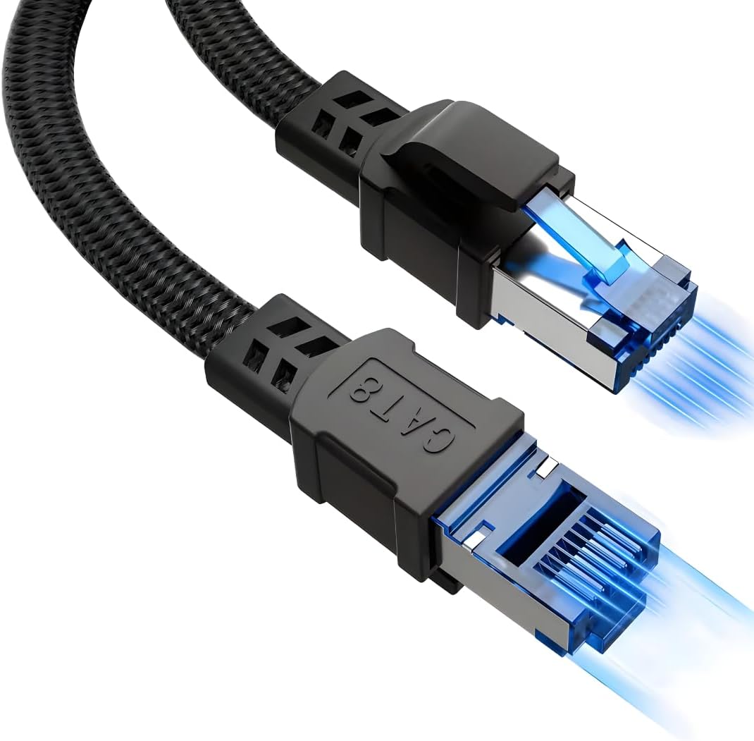 Vetech CAT 8 Ethernet Kablosu LAN Kablo 40Gbps 2000MHz Süper Hızlı Ağ Kablosu Gigabit PC, Laptop, PS5/4, Steam Deck, Xbox, Switch (10 Metre)