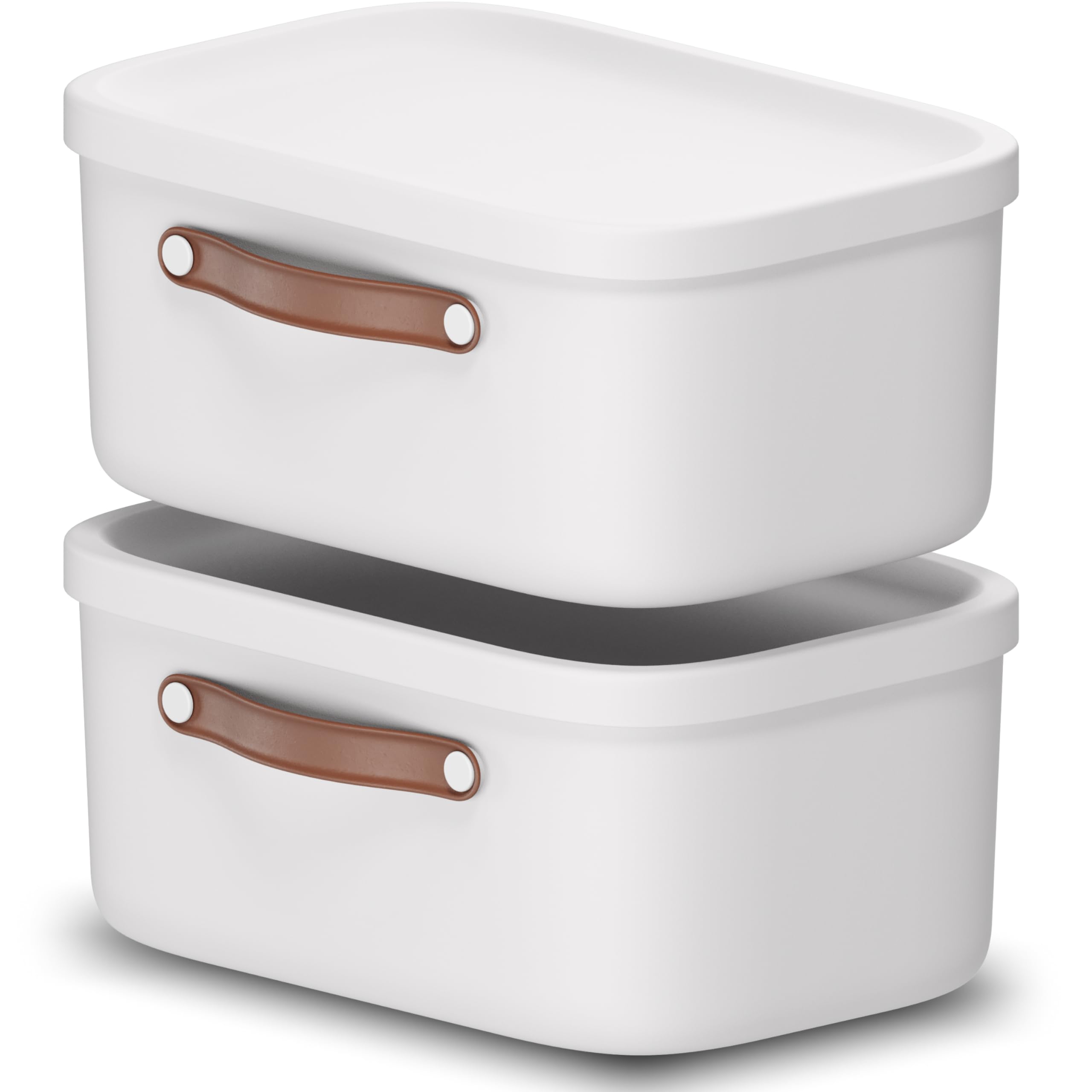 Storage Box 12LRotho Maloja Plastic Storage Bin With LidWhite (Pack Of 2) from B&Q