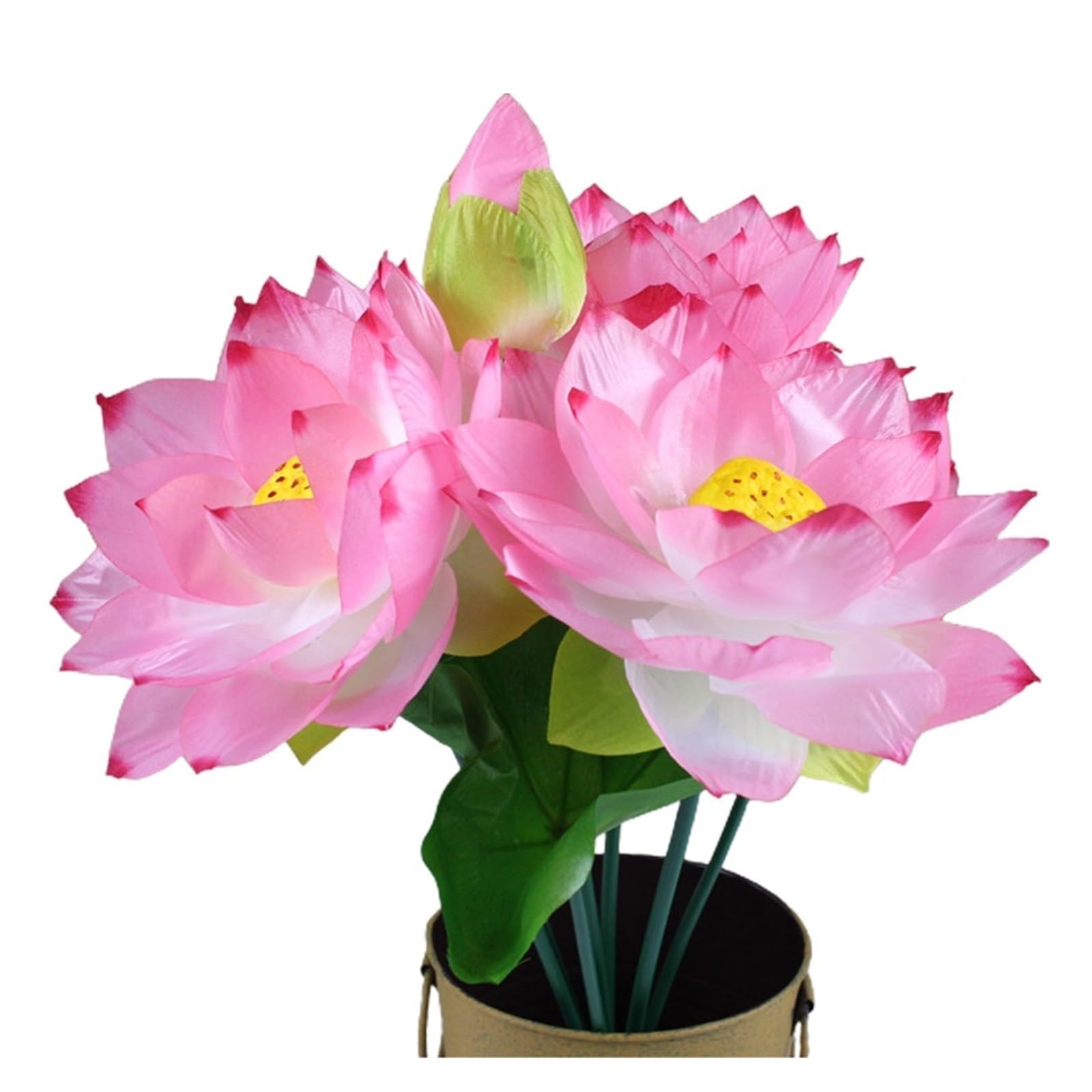 DUNSBY Artificial Lotus 1pc Artificial Flower Lotus Fake Silk For Wedding Ceremony Decor Home Garden Bouquet(Pink)