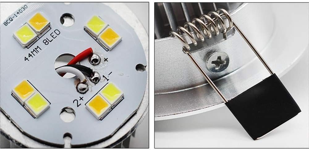 Spotlight，5W/7W Led Aluminum Anti-Glare Panel Light Embedded Energy Saving Ceiling Light Anti-Glare Study Living Room round Downlight Recessed 3000K/ 6000K Spotlight Outdoor Lights/Warm Lig