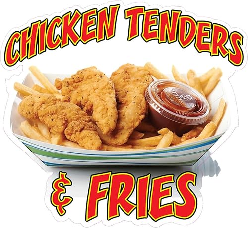 Adhesivos para camiones de comida, pollo y patatas fritas, letrero de vinilo troquelado para restaurante de 10 pulgadas en el lado más largo