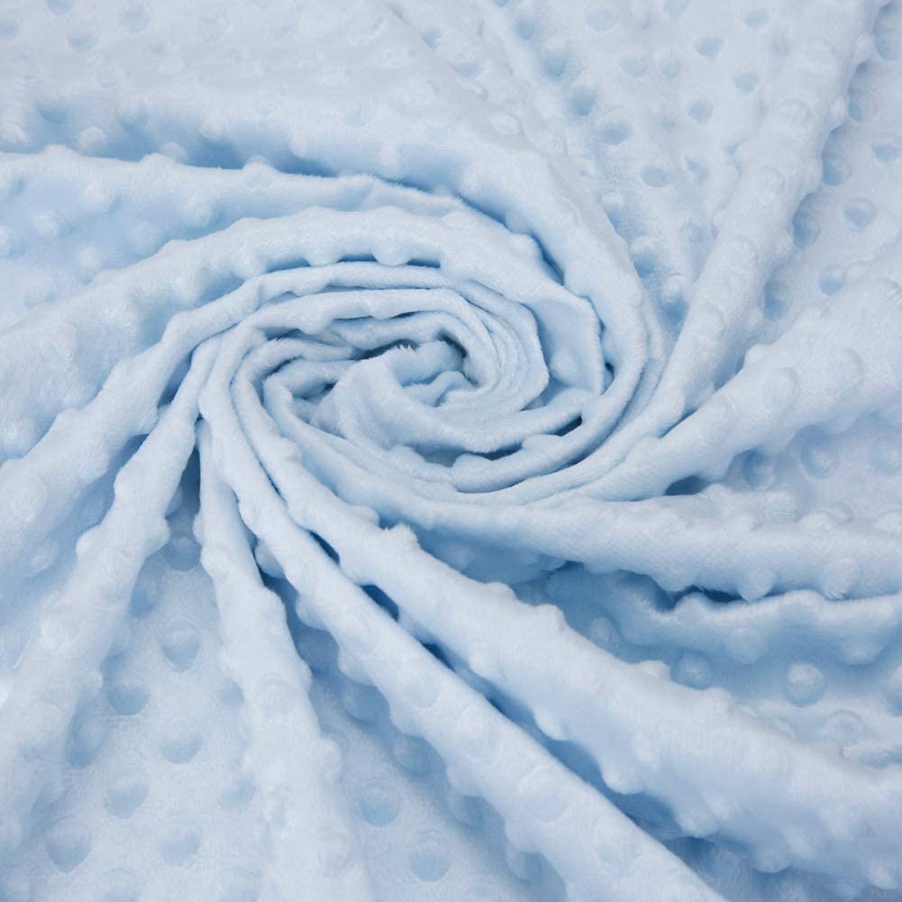 Pro Goleem Teddy Bear Security Blanket 16 Inch and Blue Satin Baby Blanket 30x40 Inch