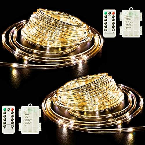 Ollivage LED Rope Lights Outdoor String Light Battery Powered with