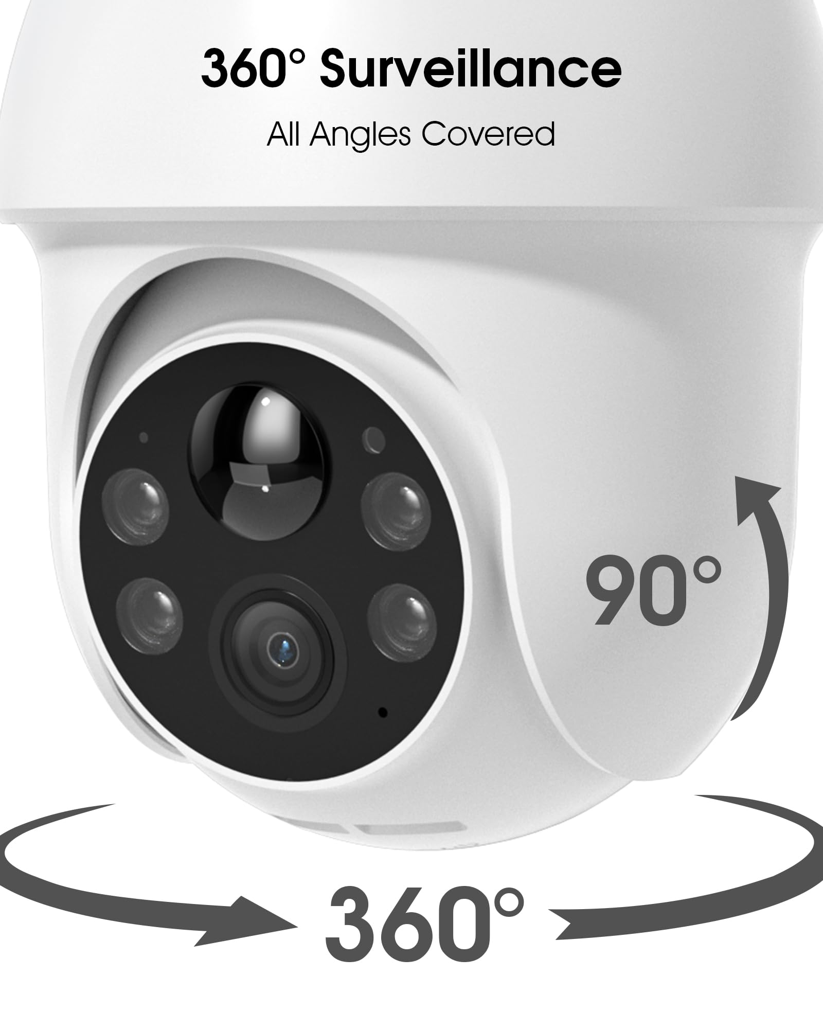 ANRAN Cámara de Vigilancia WiFi Solar Exterior 4K | 360° Cámara Sin Cables con Bateria, 8MP Seguridad Cámara, Visión Nocturna en Color, Detección PIR y AI, Audio Bidireccional
