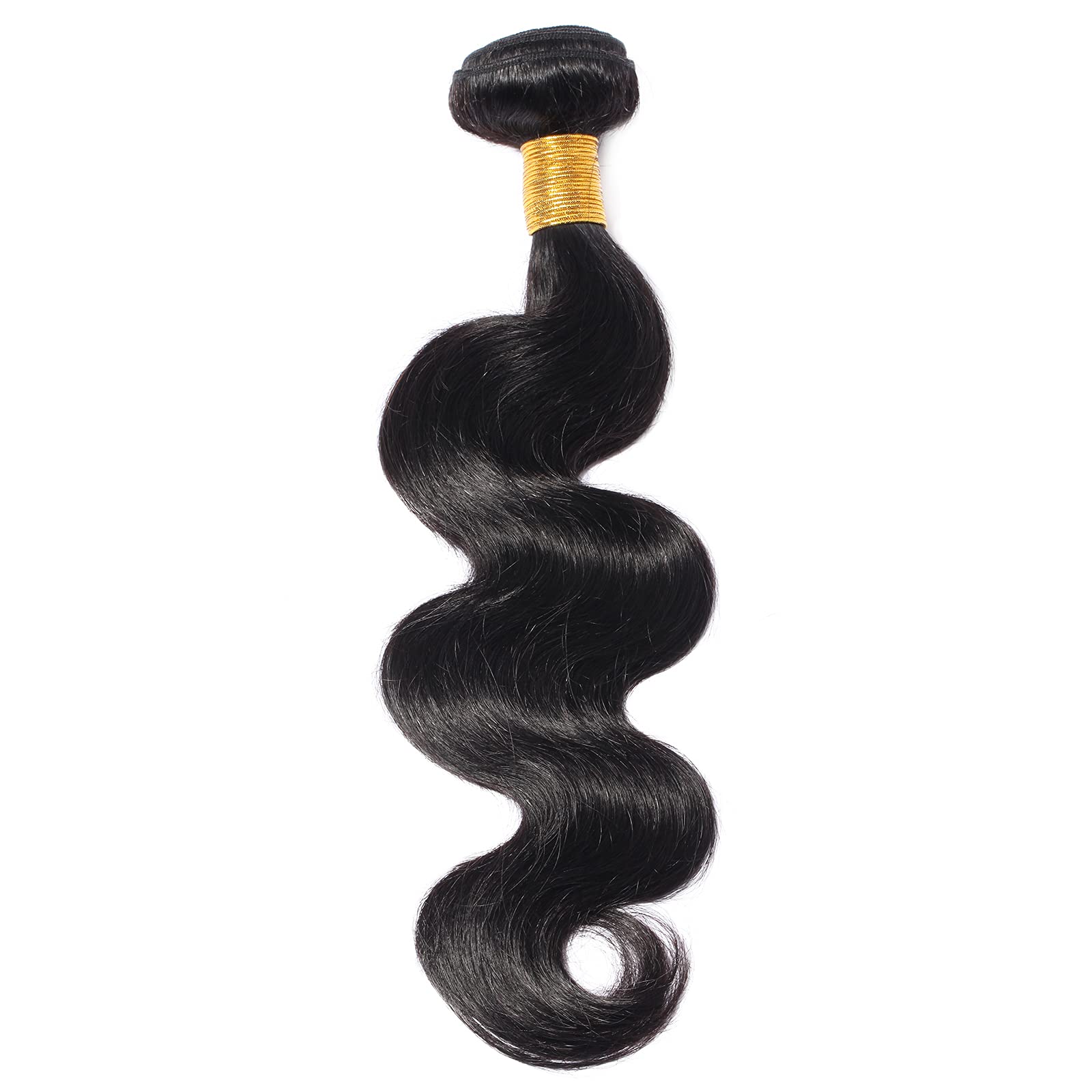 24"(60cm) SEGO Extensiones Cortina Pelo Natural Rizadas sin Clip Cabello Humano Brasileño [#1B Negro Natural] Brazilain Human Hair Bundles Body Wave (1 Pieza,100g)