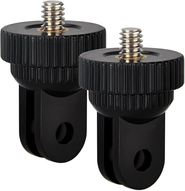 Sametop Tripod Mount Adapter Compatible with GoPro Mounts, Sony, Xiaomi yi or Other Action Cameras, w/Camera Screw (1/4-Inch 20) (2 Packs)