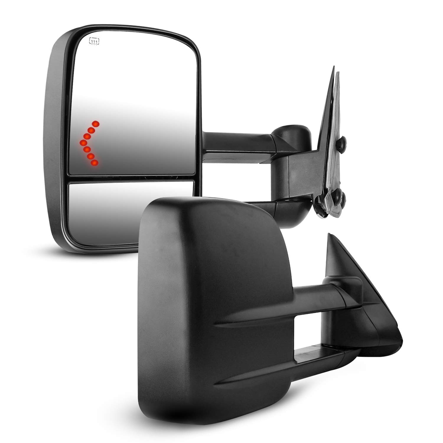 Photo 1 of Towing Mirrors for Chevy Silverado, AAIWA Side Mirror for GMC Sierra, Power Heated Tow Mirrors with Arrow Signal Light for 2003-2007 GMC Sierra Silverado, 2 PCS