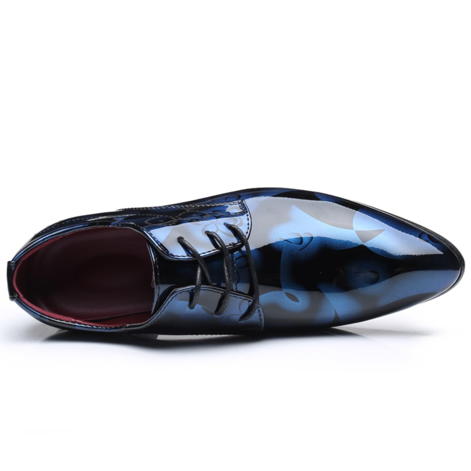 Buty Oxford dla mężczyzn Derby buty męskie formalna sukienka biznesowa sznurowane buty klasyczne oddychające lakierowane wsuwane półbuty niebieskie złoto szary czerwony czarny brązowy khaki rozmiar