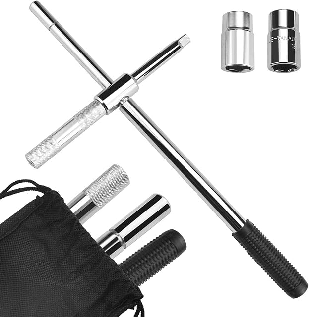 QUCUMER Telescopic Lug Wrench, Extendable Wheel Wrench Telescopic Tyre Wrench Cross Wheel Nut Wrench Set Car Wheel Brace with Sockets (17/19, 21/23mm) and Bags for Vehicle Tyre Changing Repair