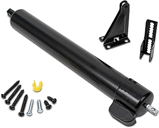 Ideal Security 9700 Heavy Pneumatic Touch & Hold Storm and Screen Door Closer for Wood, Aluminum, and Vinyl Doors, Silent and Smooth Closing, 11.5", Black