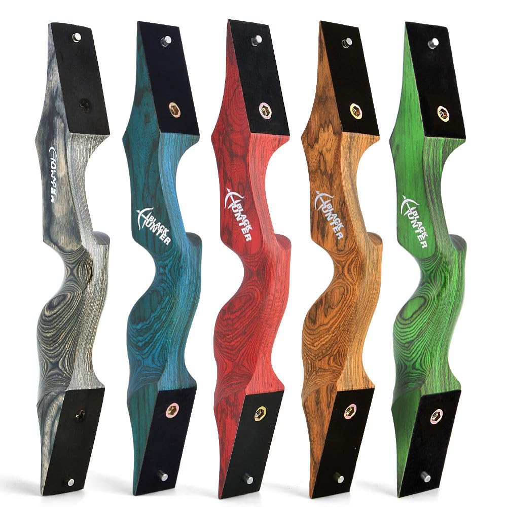 Tiro con l'arco 60" Black Hunter Original Recurve Bow Set American Hunting Longbow arco di legno 20-60lbs destra/sinistra per tiro con l'arco caccia tiro pratica
