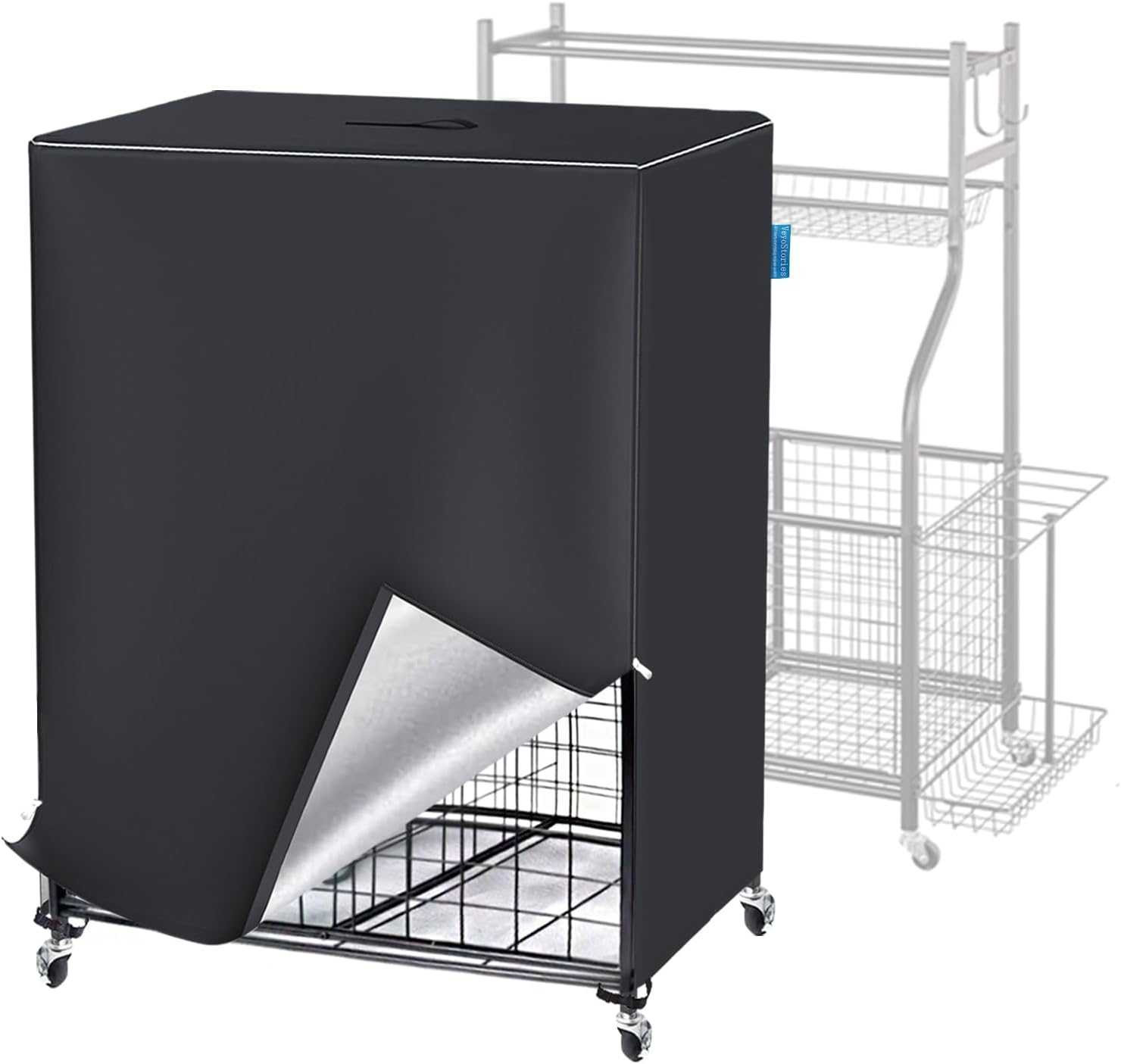 Garage Sports Equipment Organizer Cover, Ball Storage Rack Cover Outdoor, 600D Oxford, Waterproof & Dustproof, 38 "L x 18" W x 45 "H - Protecting Your Sports Equipment and Toys.(Cover Only)