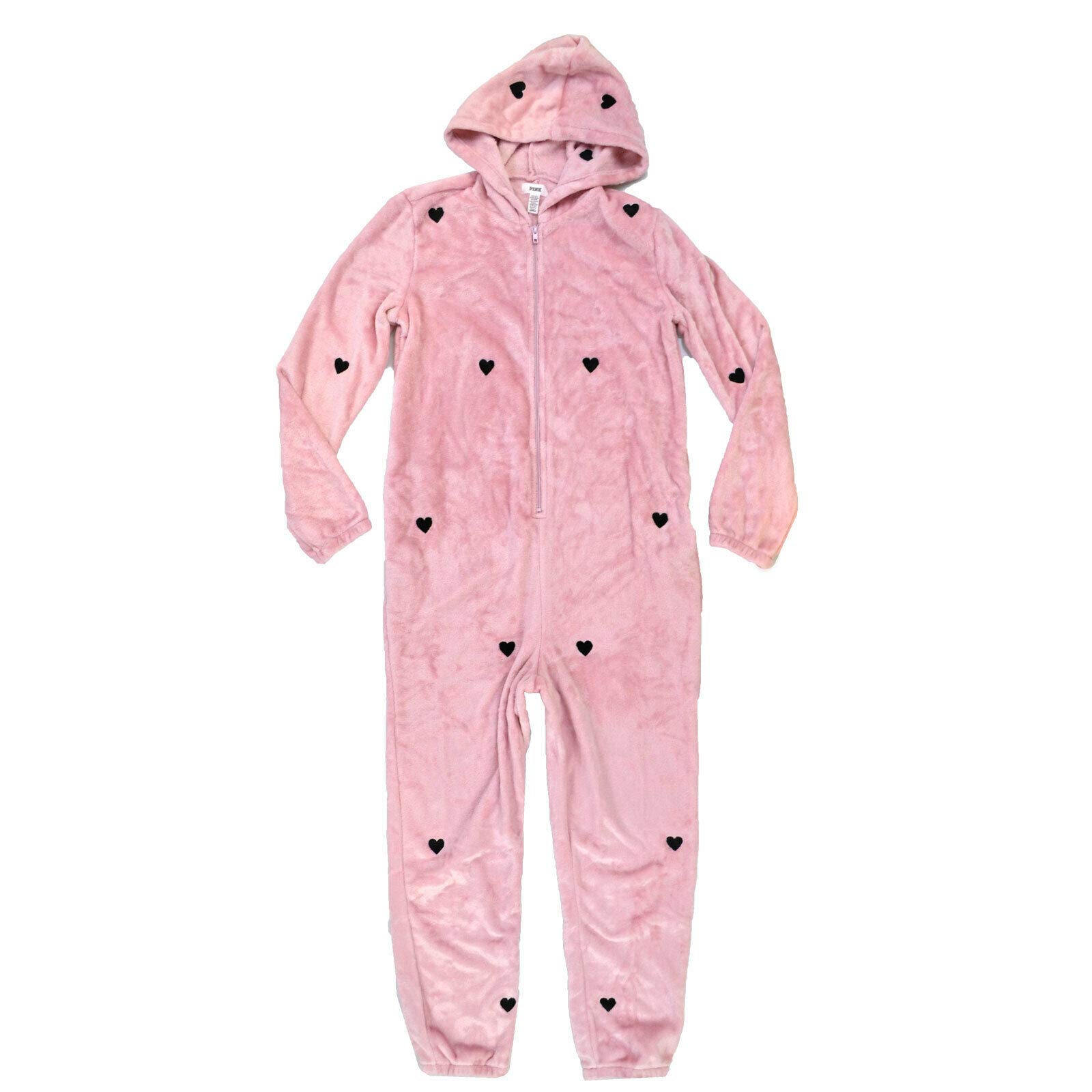 Victoria's Secret Pink One Piece Hooded Fuzzy Pajamas