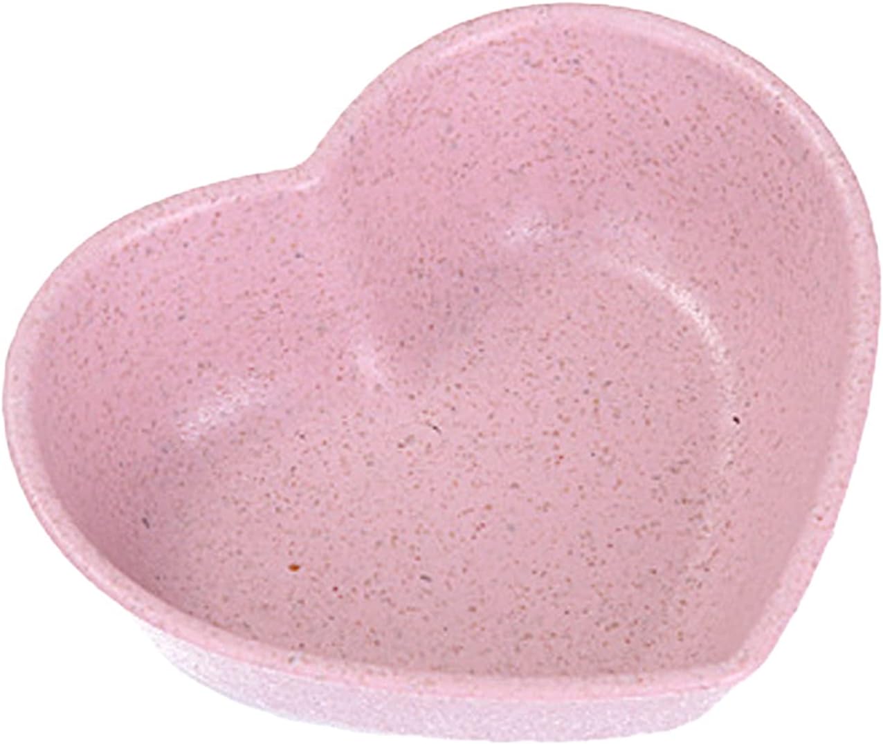 Seasoning dish Dipping Bowl Tableware Bowl Heart Shape Lightweight Seasoning Bowl Food Sauce Dish Appetizer Plates for Kitchen Tools Tapas Trays (Color : 4PCS) (Pink)