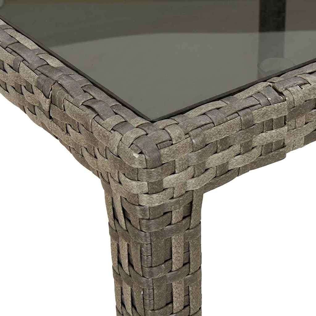 Tavolo da giardino grigio, 150 x 90 x 75 cm, in polyrattan, resistente alle intemperie, stabile, per giardino, terrazza, balcone, esterno, moderno tavolo pieghevole ovale