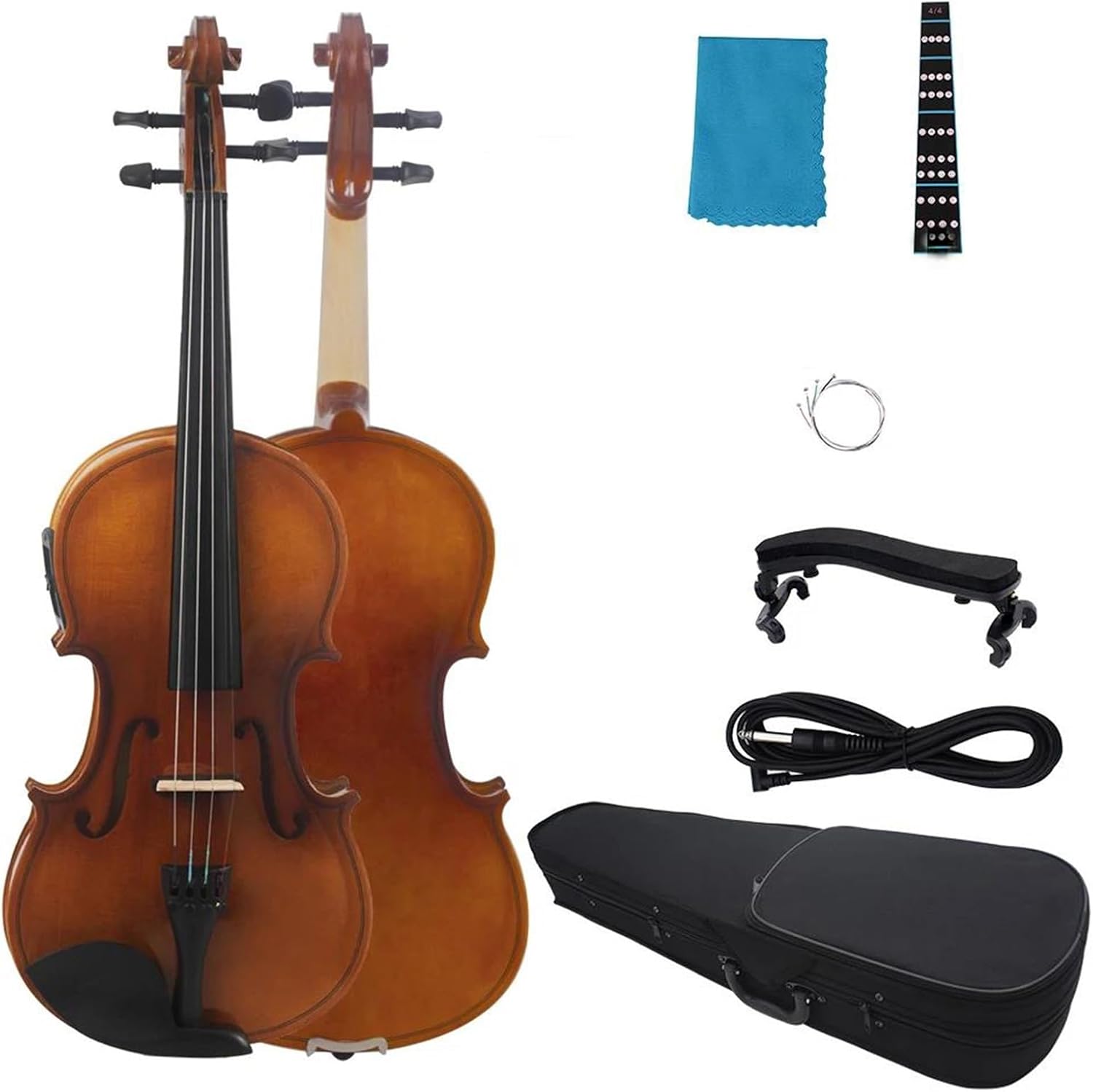 アコースティックバイオリン 4/4 フルサイズ アコースティック バランス エレクトリック バイオリン（ヴィンテージ仕上げのメープル