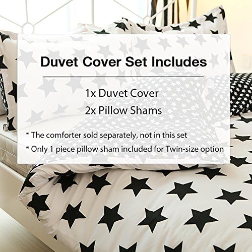 Vaulia Lightweight Microfiber Duvet Cover Sets, Tiny Star Printed Pattern, Reversible Color Design - Twin Size