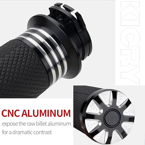 Miniatura 3 de Empuñaduras de manillar de motocicleta de 1 pulgada, color negro, cromado, compatible con Harley Touring Honda, Yamaha, Suzuki, Kawasaki