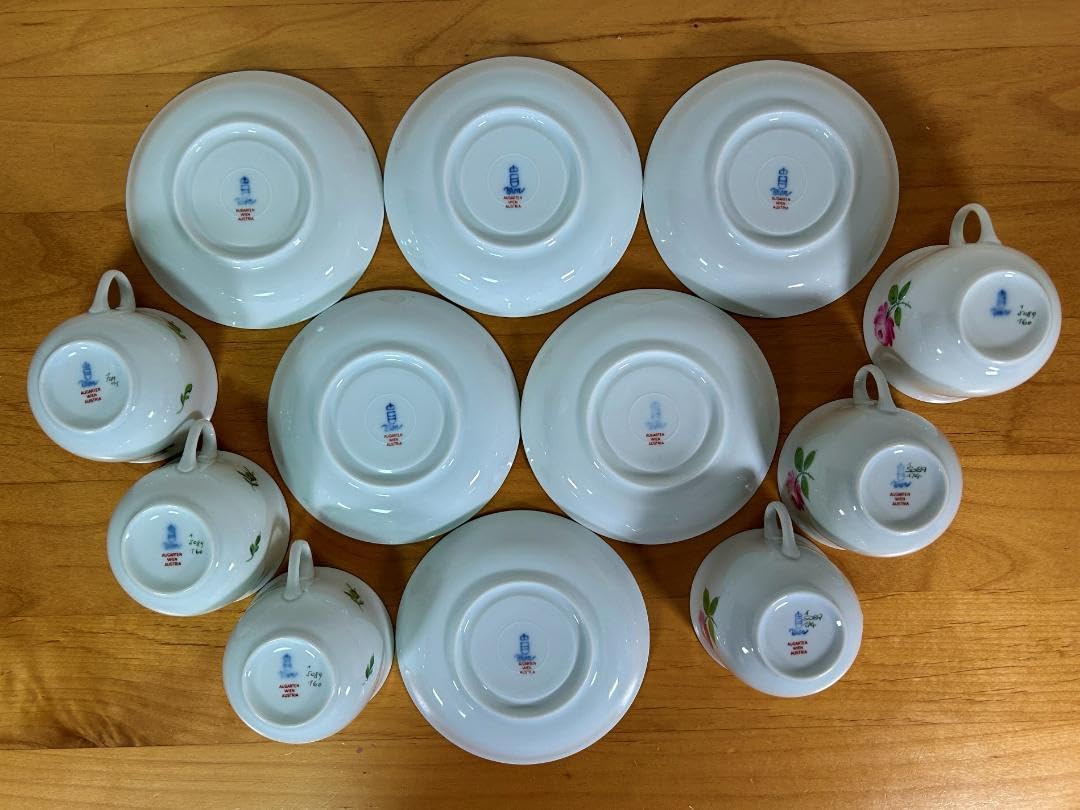 アウガルテン ウィンナーローズ ティーセット 15点 カップ ソーサー