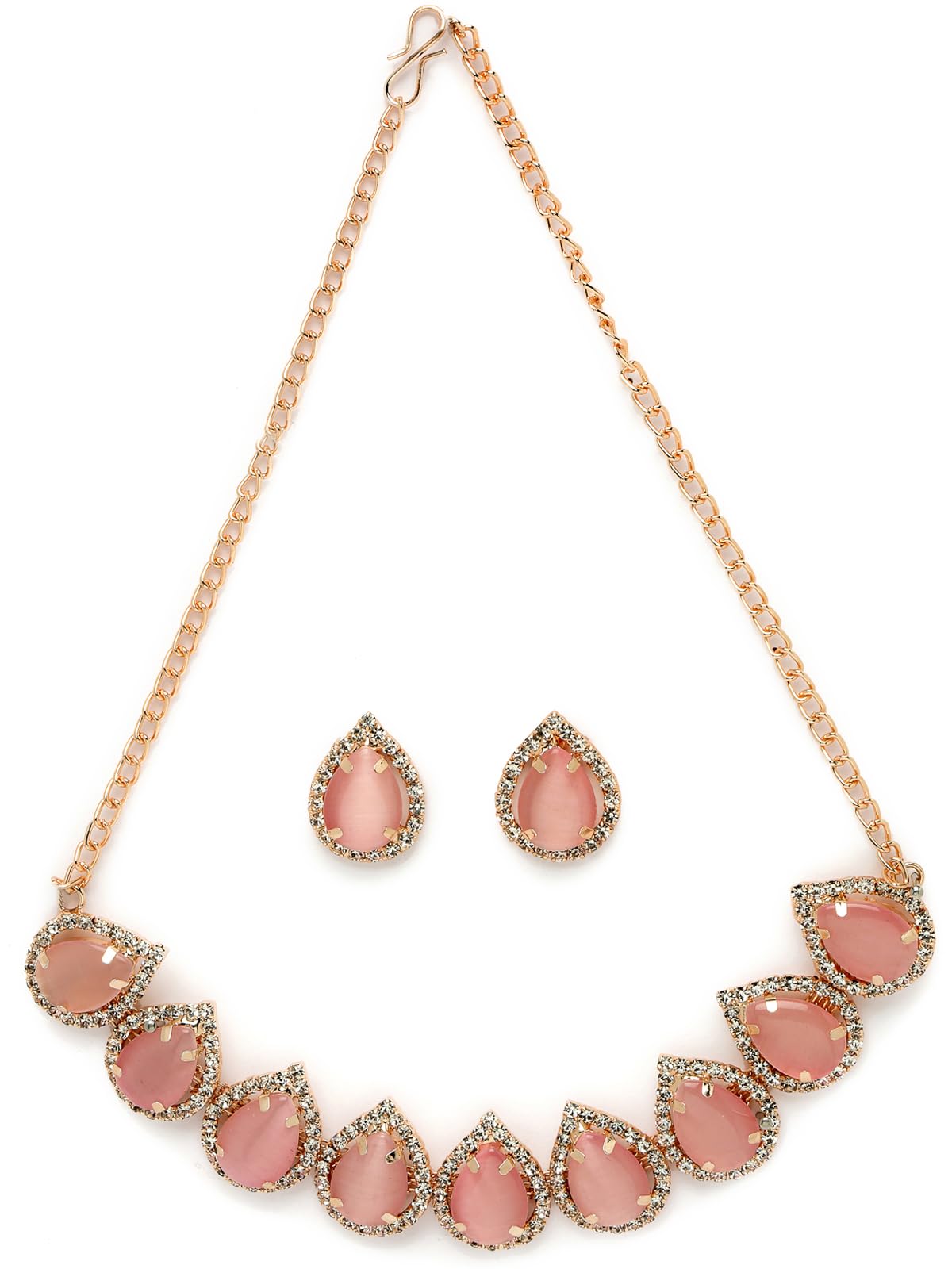 Sukkhi Elaborate Gold-Plated With AD Pink Stones Collar Bone Necklace Set With Drop Earrings | Jewellery Jewellery Set For Women (NS105705) (B0CBBFB4PM) Amazon Price History, Amazon Price Tracker