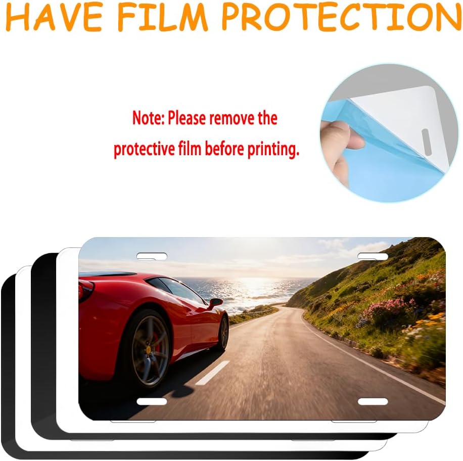 20 Pack Sublimation License Plate Blanks, 10 Black & 10 White, Metal Aluminum DIY Custom License Plates with Screw Sets 0.6mm Sublimation Blank License Plate for Automotive and Home Decoration