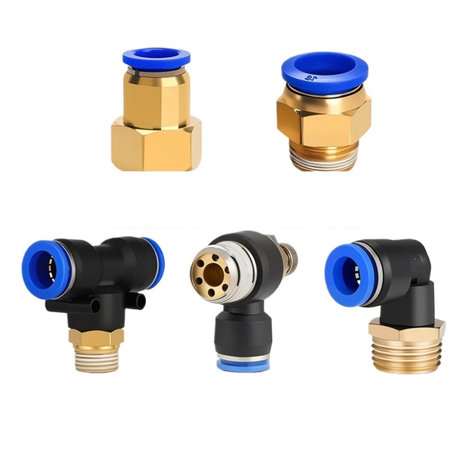 Pneumatische Schlauchverbinder, 5 Stück, 4 mm, 6 mm, 8 mm, 1/8 Zoll, 1/4 Zoll, 3/4 Zoll, 1/2 Zoll, Schnellverbinder (PC (50 Stück))