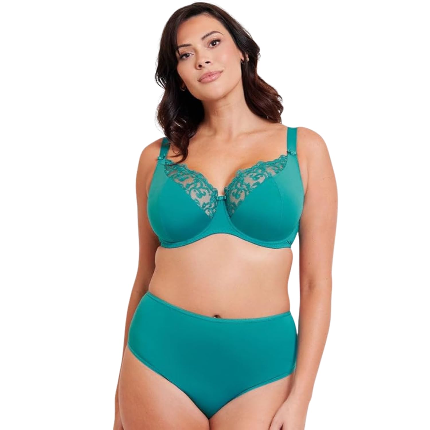 Flirtelle Women's Teal Blue Swirl Balcony Bra Non Padded Underwired Lingerie 40K