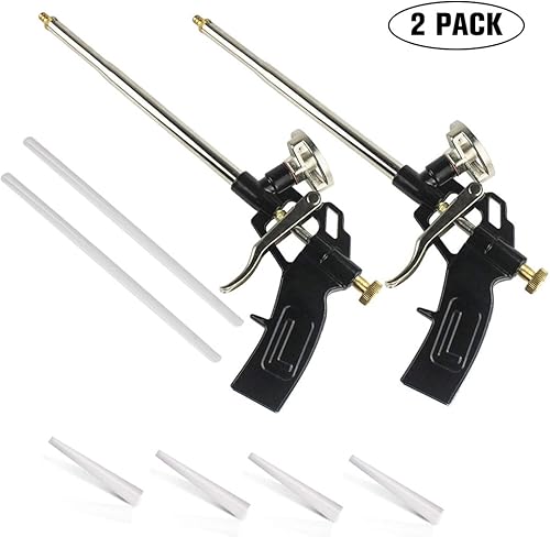 Vista 7 de Picowe - Paquete de 2 pistolas de espuma, pistola de calafateo expandible, cuerpo de metal, pistola de espuma de poliuretano resistente, aplicador