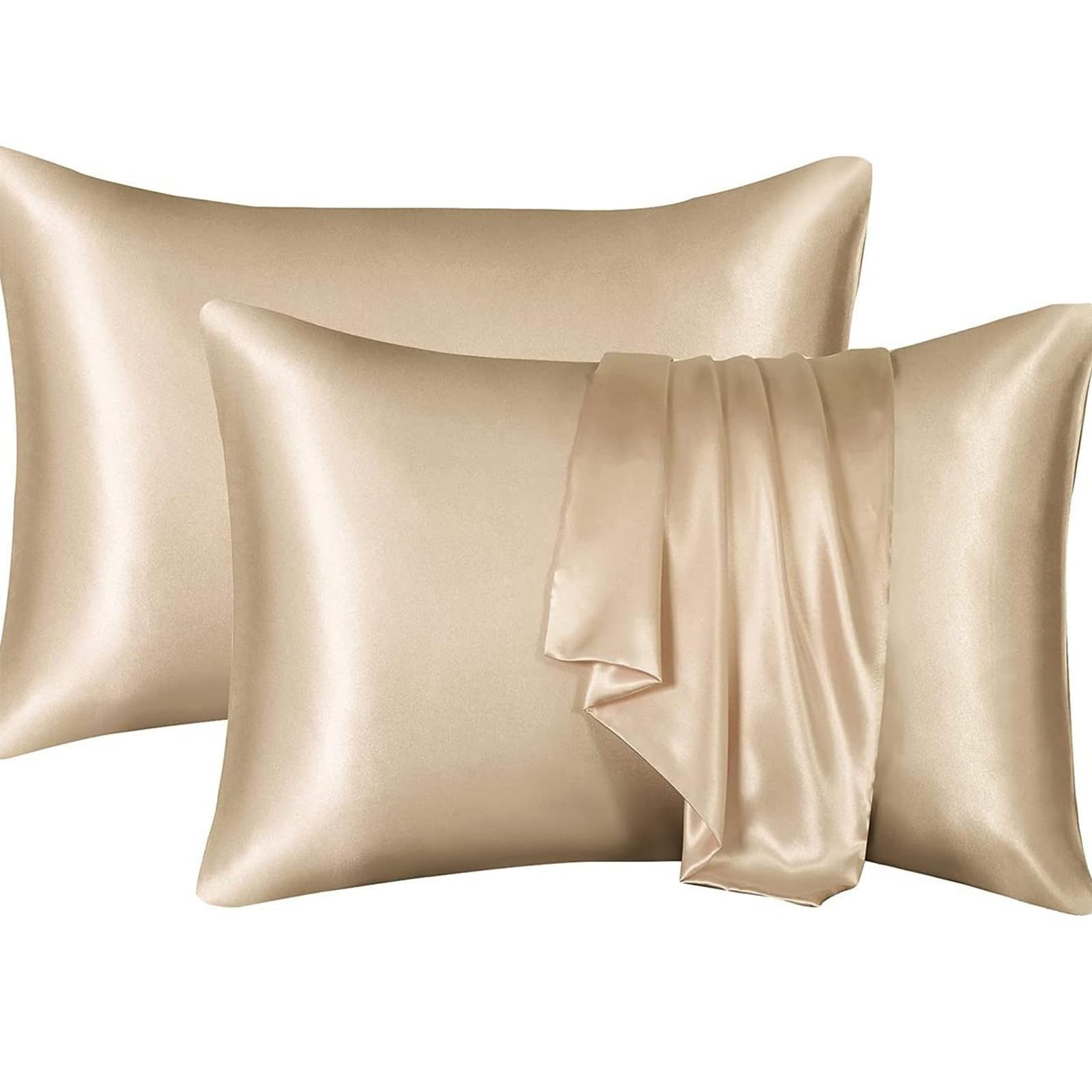 Tsophreniq 2pcs Smooth Silk Like Pillowcases Optional Color 50x66cm Pillow Covers for Reducing Hair Friction and Smooth Pillow Covers