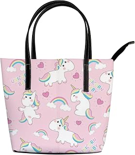 Bolsas de couro fofas com alça de ombro de unicórnio para bebês e meninas, presente para escola, viagem