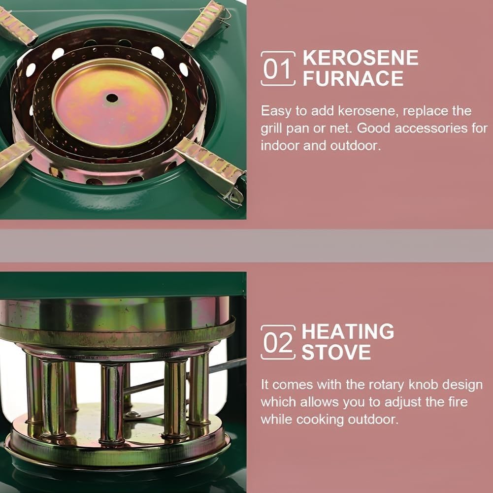 Kerosene Stove, Camping Picnic Stove, Portable Camping Kerosene Diesel Alcohol Stove, Home Kerosene Burner, Outdoor Camping Cookware, for Heating Cooking Boiling